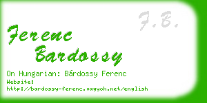 ferenc bardossy business card