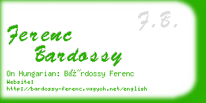 ferenc bardossy business card